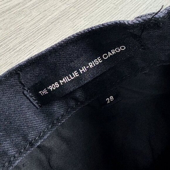 Aritzia Denim Forum The '90s Millie High-Rise Cargo Jean Black Sz 28 - Picture 7 of 9